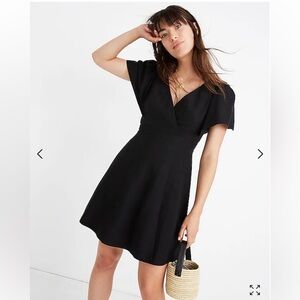 NWT Madewell Black Cap Sleeve Dress